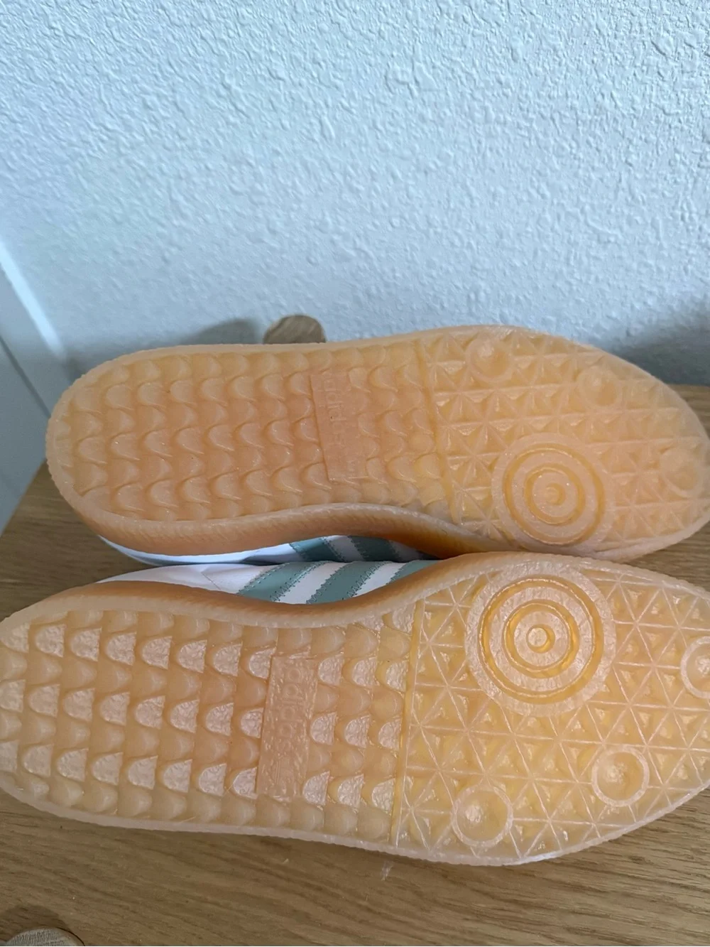 adidas Sambae W White Sneakers with Mint Green Stripes and Gum Sole - Picture 4 of 4
